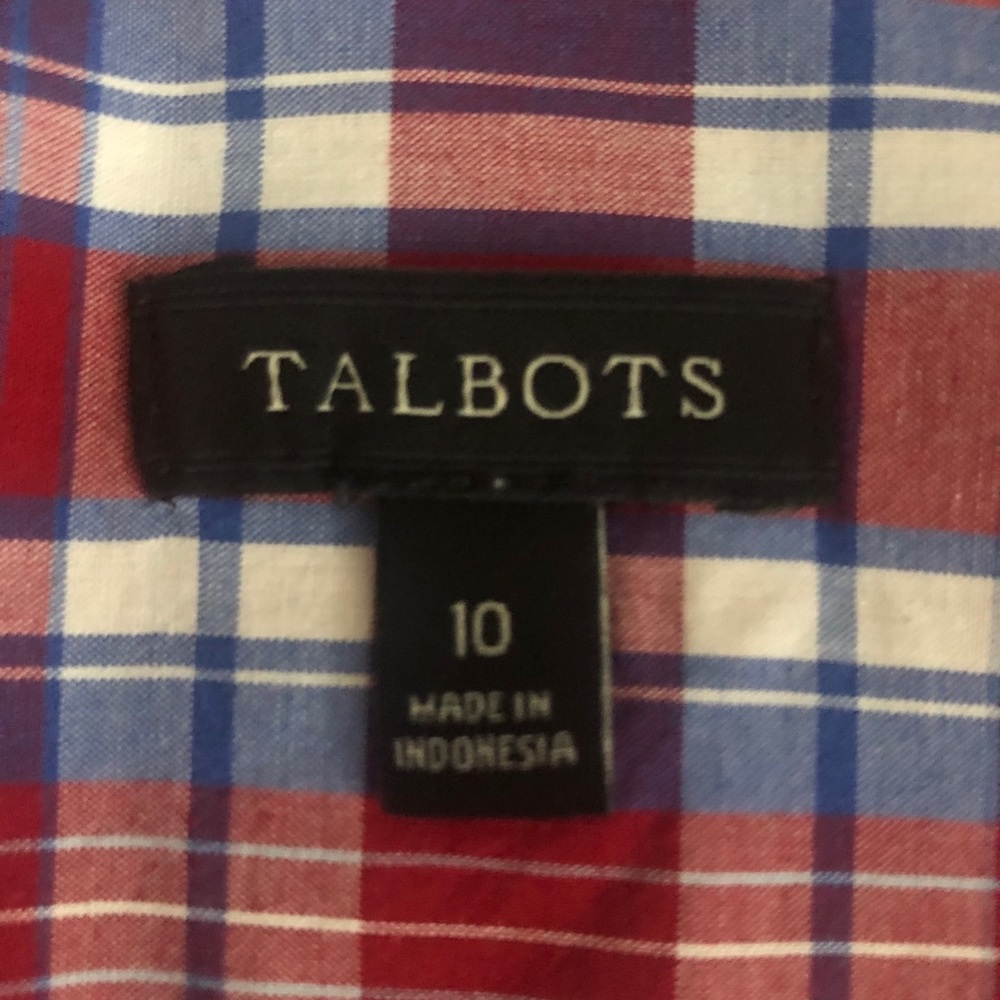 Talbots Front Button Plaid Blouse - image 4